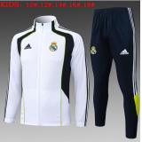 Chándal Real Madrid 2025/26 (White with Dark Bule Long zipper) - NIÑOS
